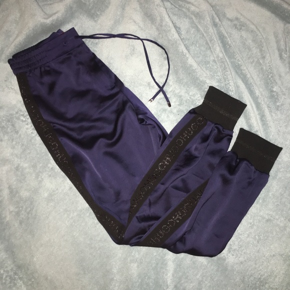 Hugo Boss Pants - Navy Satin Hugo by Hugo Boss Joggers